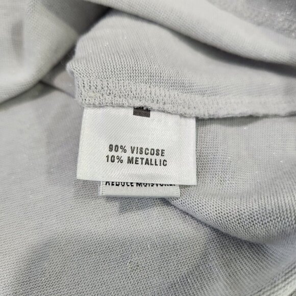 St. John Sport Turtleneck‎ Metallic Sweater Top Womens S Silver Studded Sparkle - Picture 9 of 10